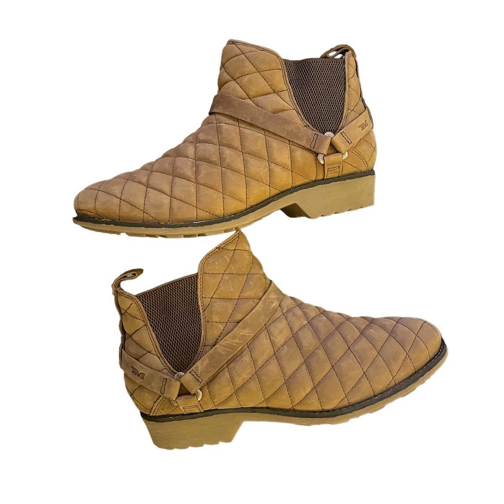 Teva NEW De La‎ Vina Dos Chelsea Quilted Bison Waterproof Leather Boots Size 9.5